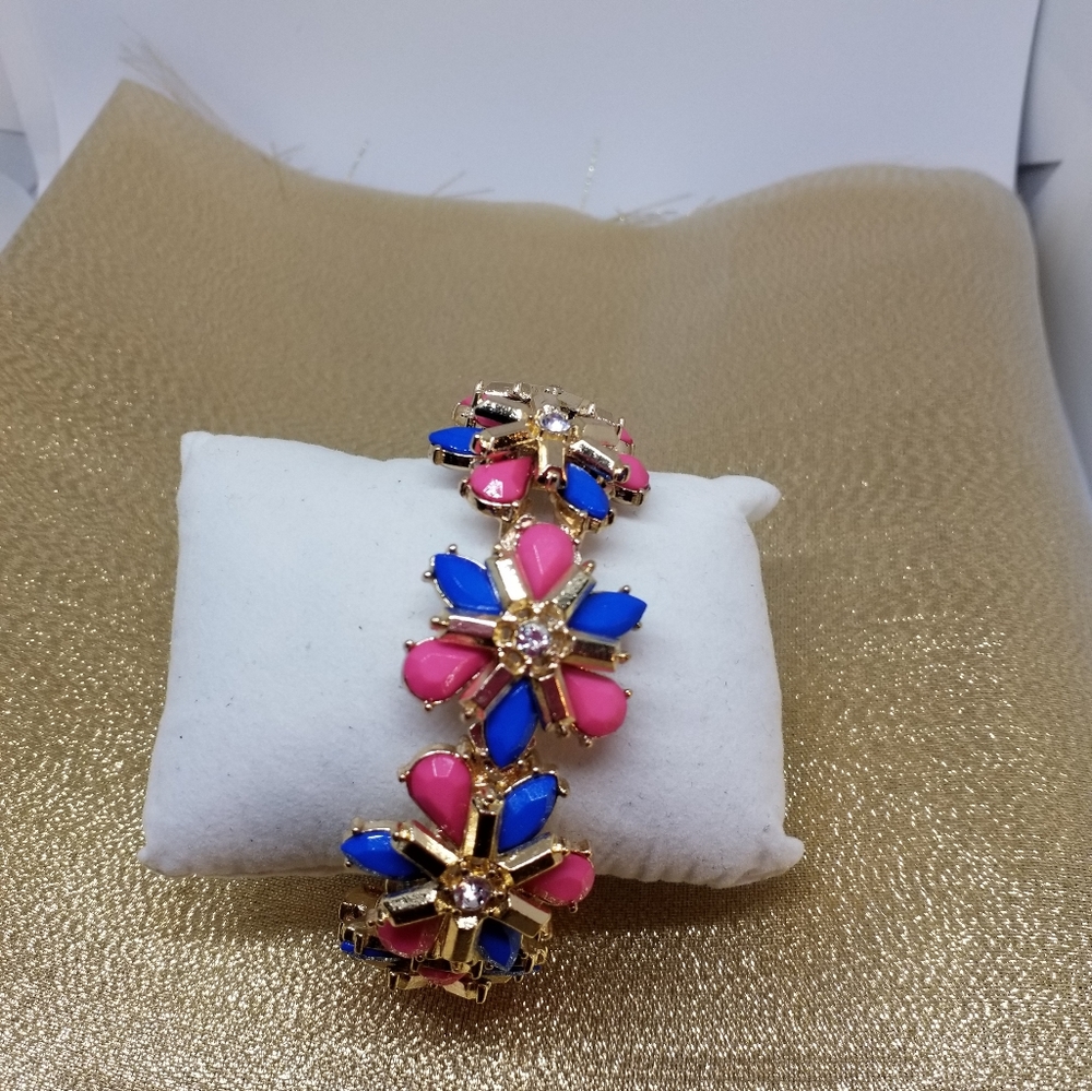 Pink and Blue Stretch Bracelet